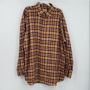 Original Khakis Men's 2XL Plaid Long Sleeve Button Shirt